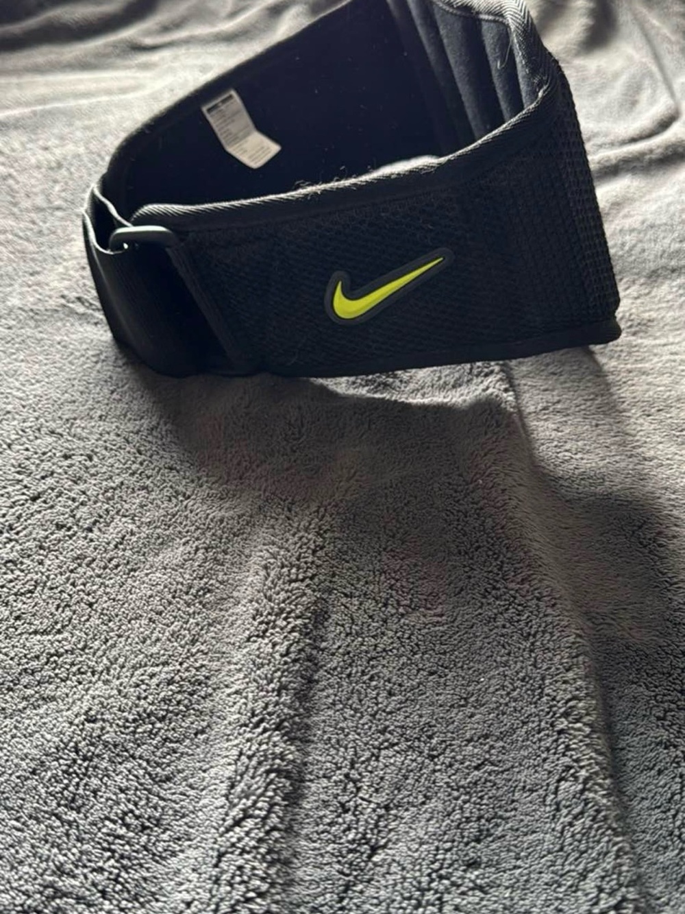 Nike Black Gym Belt with Neon Swoosh
